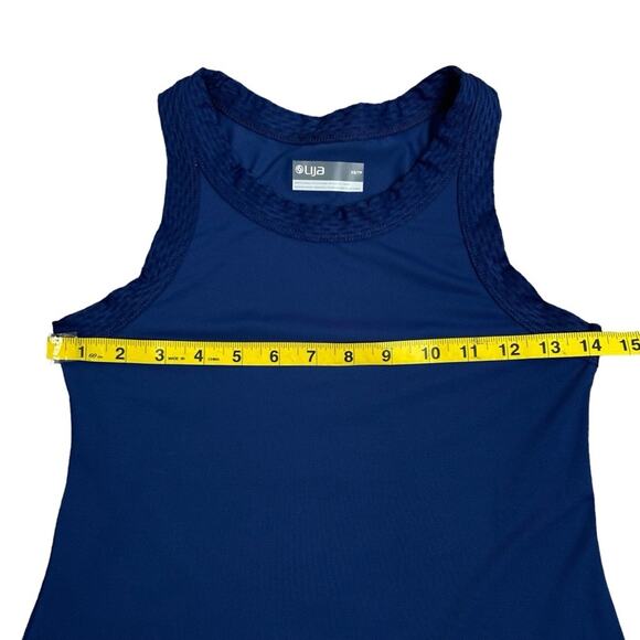 Lija Tennis Tank Womens Size XS Navy Blue Decorative Banding Athleisure Yoga Run - Picture 6 of 9